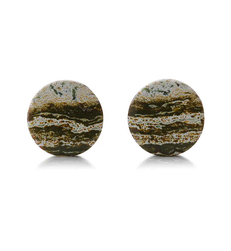 Ocean Jasper Stone Plugs 9/16" (14.5mm) Version 3
