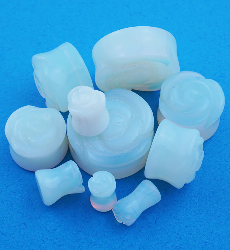 Opalite Glass Rosebud Plugs - Image 2