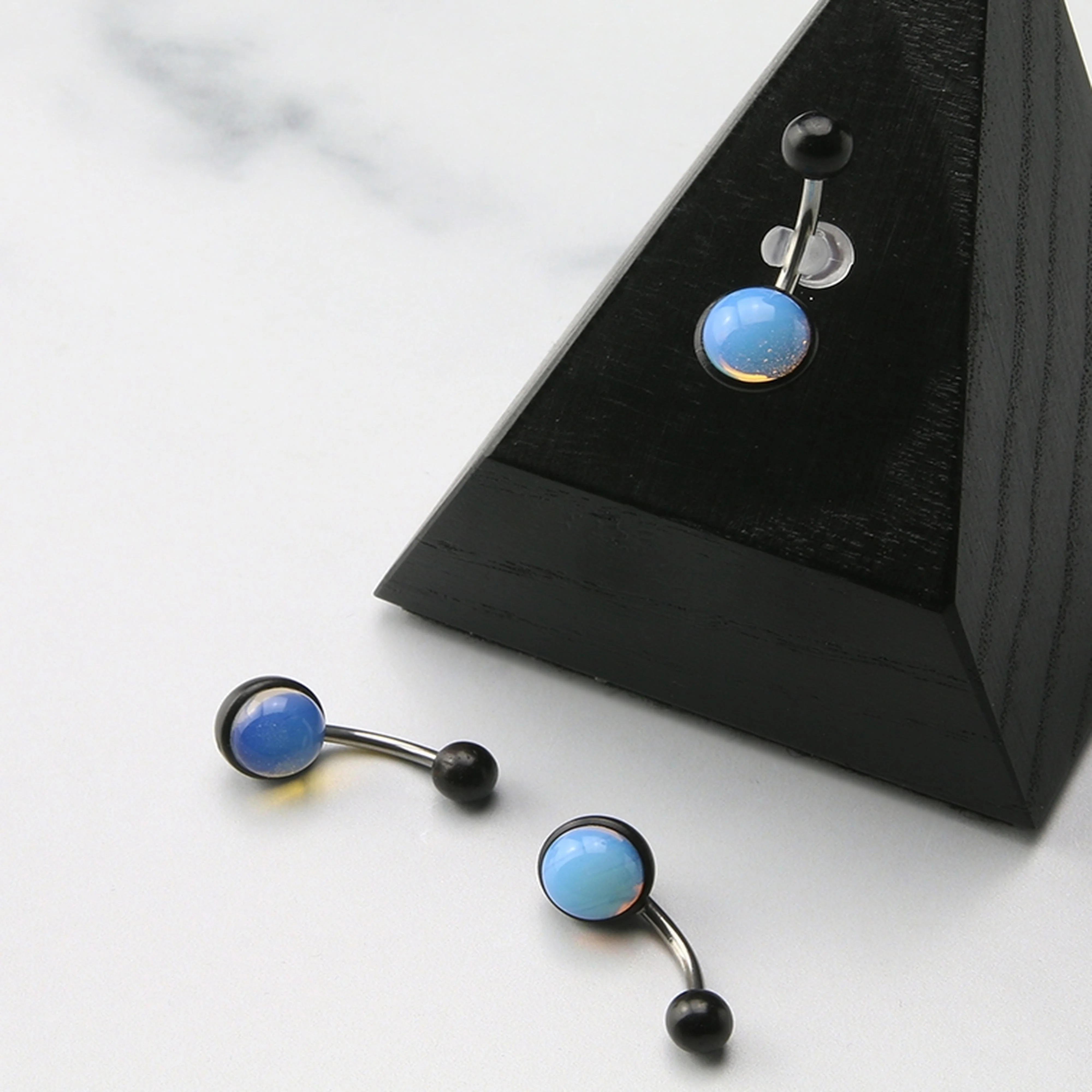 Opalite X Areng Wood Belly Button Ring - Image 2