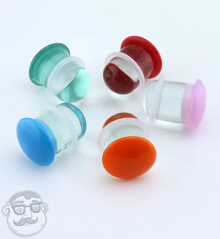 Orange Color Front Single Flare Glass Plugs - Image 3