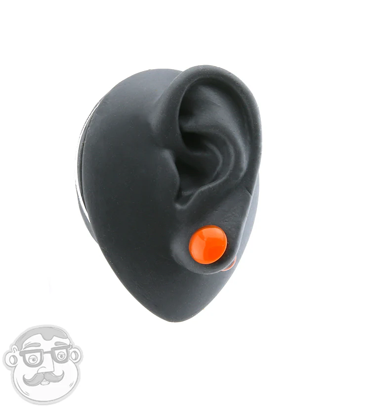 Orange Color Front Single Flare Glass Plugs - Image 5