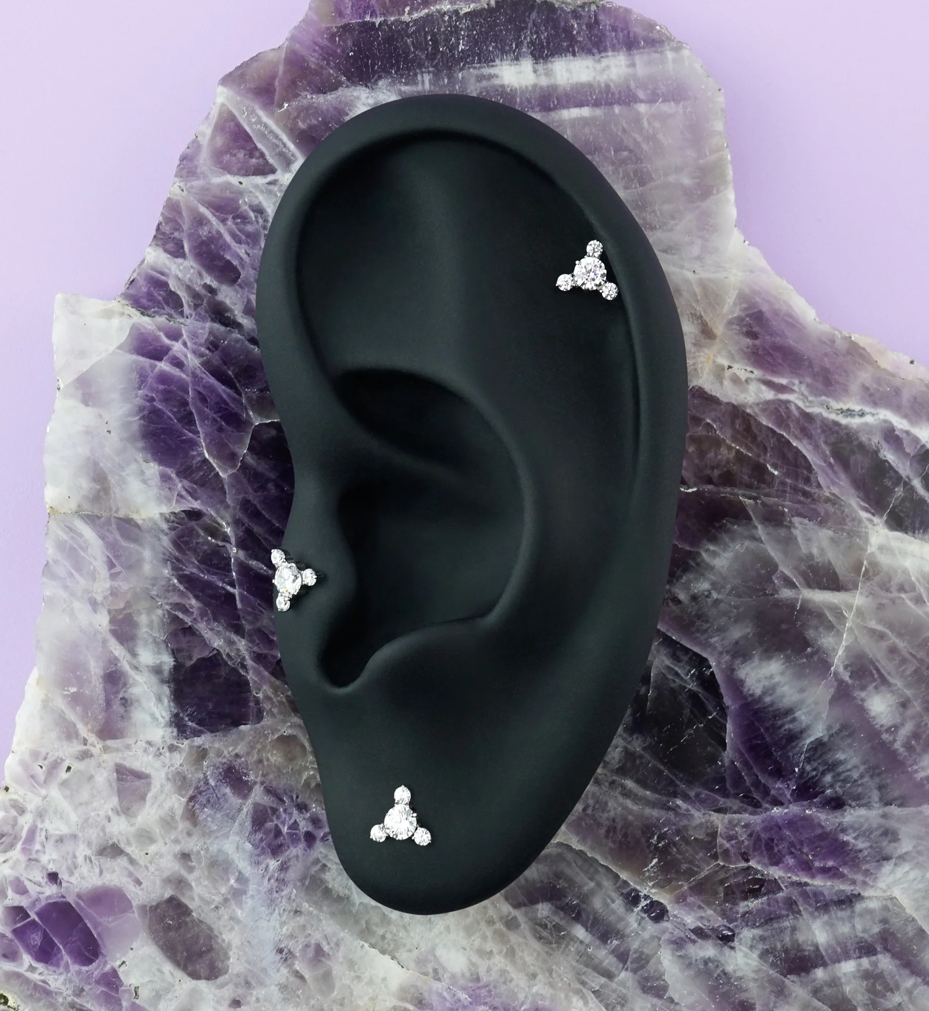 Orbit Trio CZ Titanium Threadless Top - Image 2