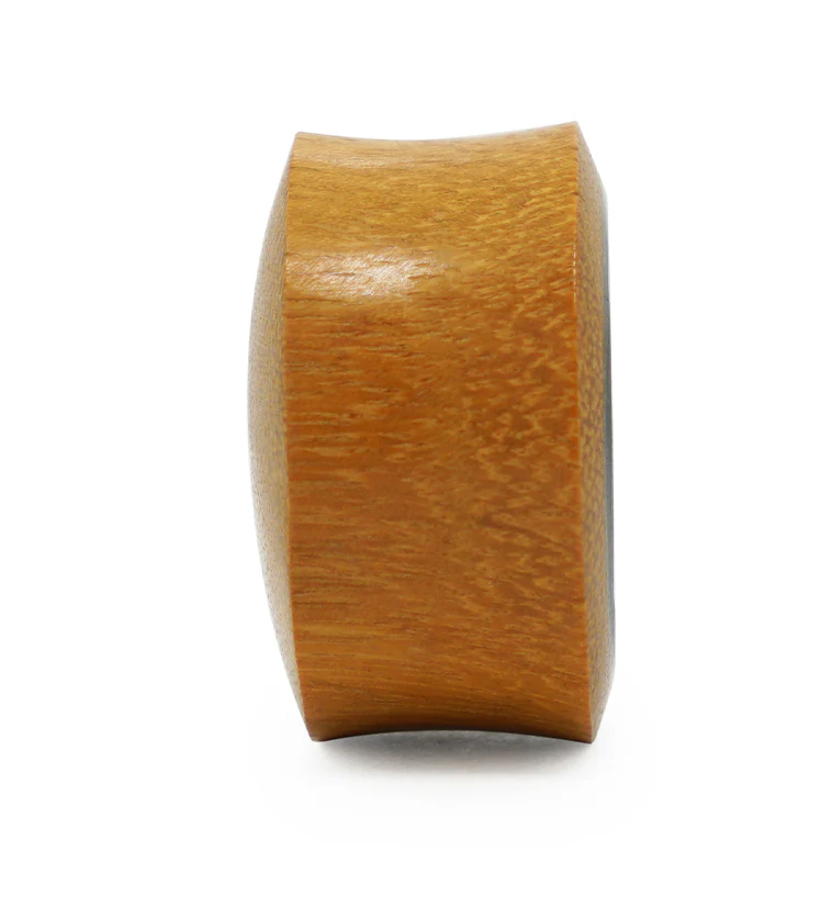 Osage Orange Wood Plugs with Abalone Shell Inlay - Image 5
