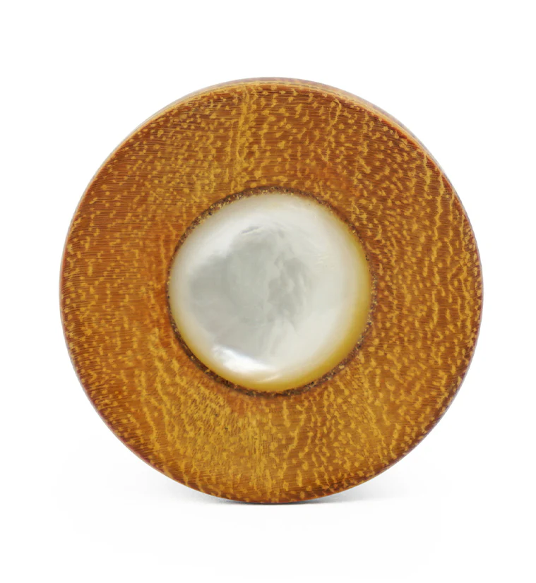 Osage Orange Wood Plugs with MOP Dome Inlay - Image 4