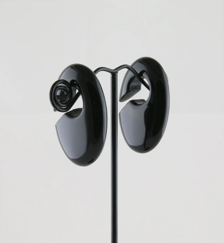 Ovaloid Black Obsidian Ear Weights - Image 2