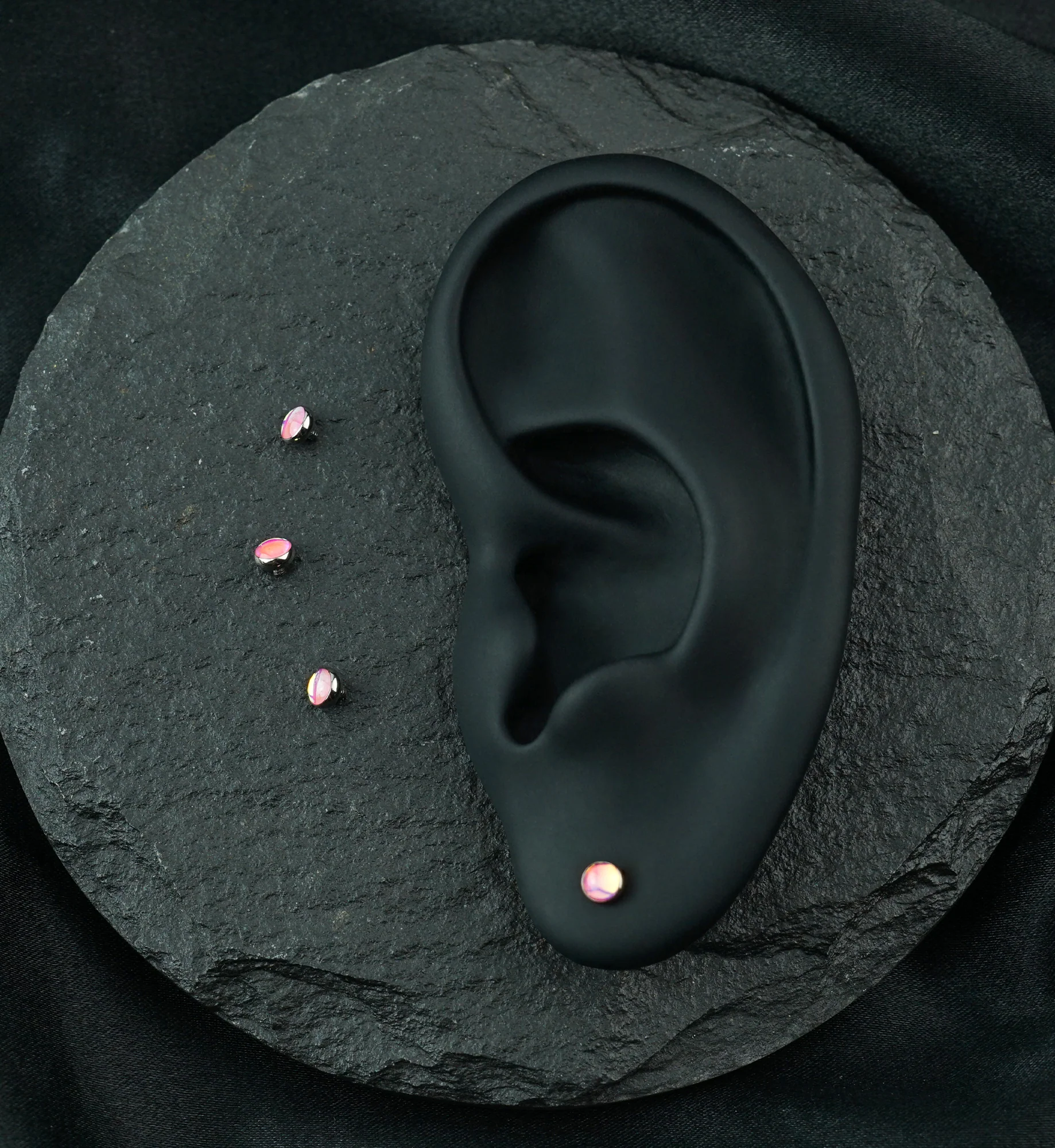 Pink Iridescent Gem Titanium Internally Threaded Top - Image 2
