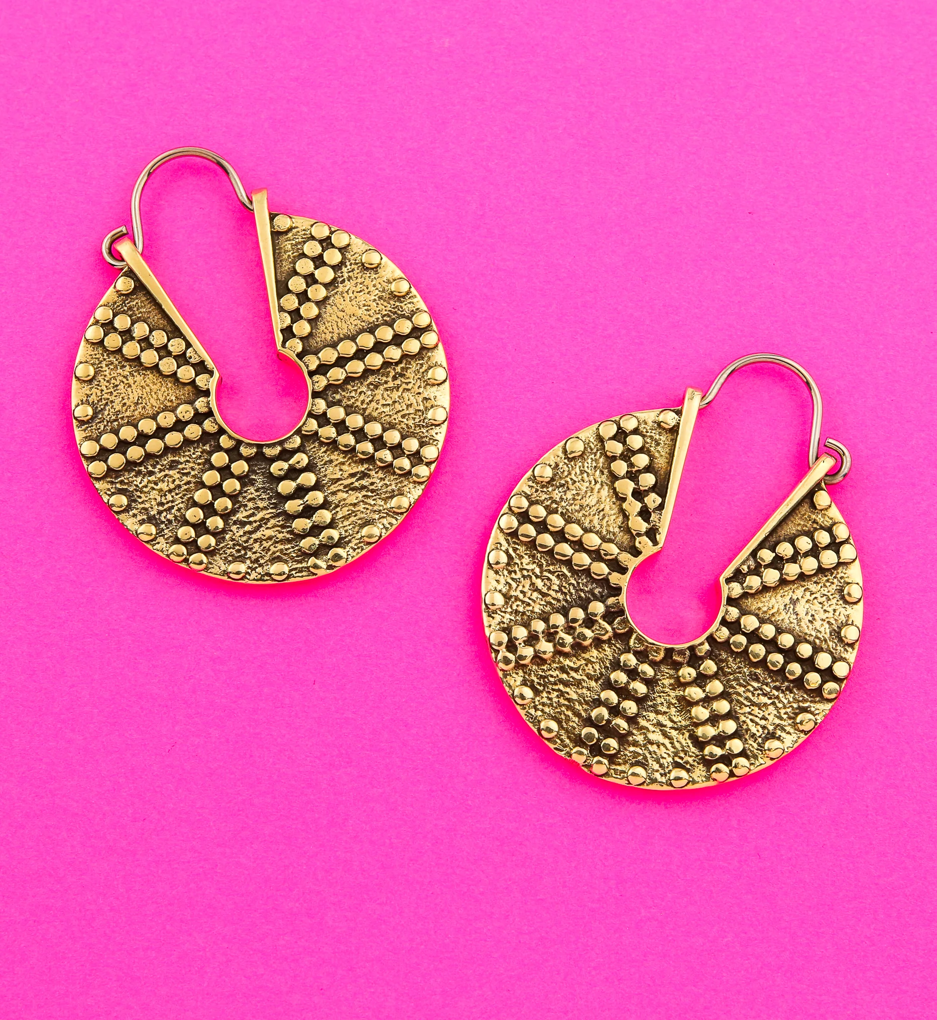 Pivot Brass Disk Hangers / Earrings - Image 2