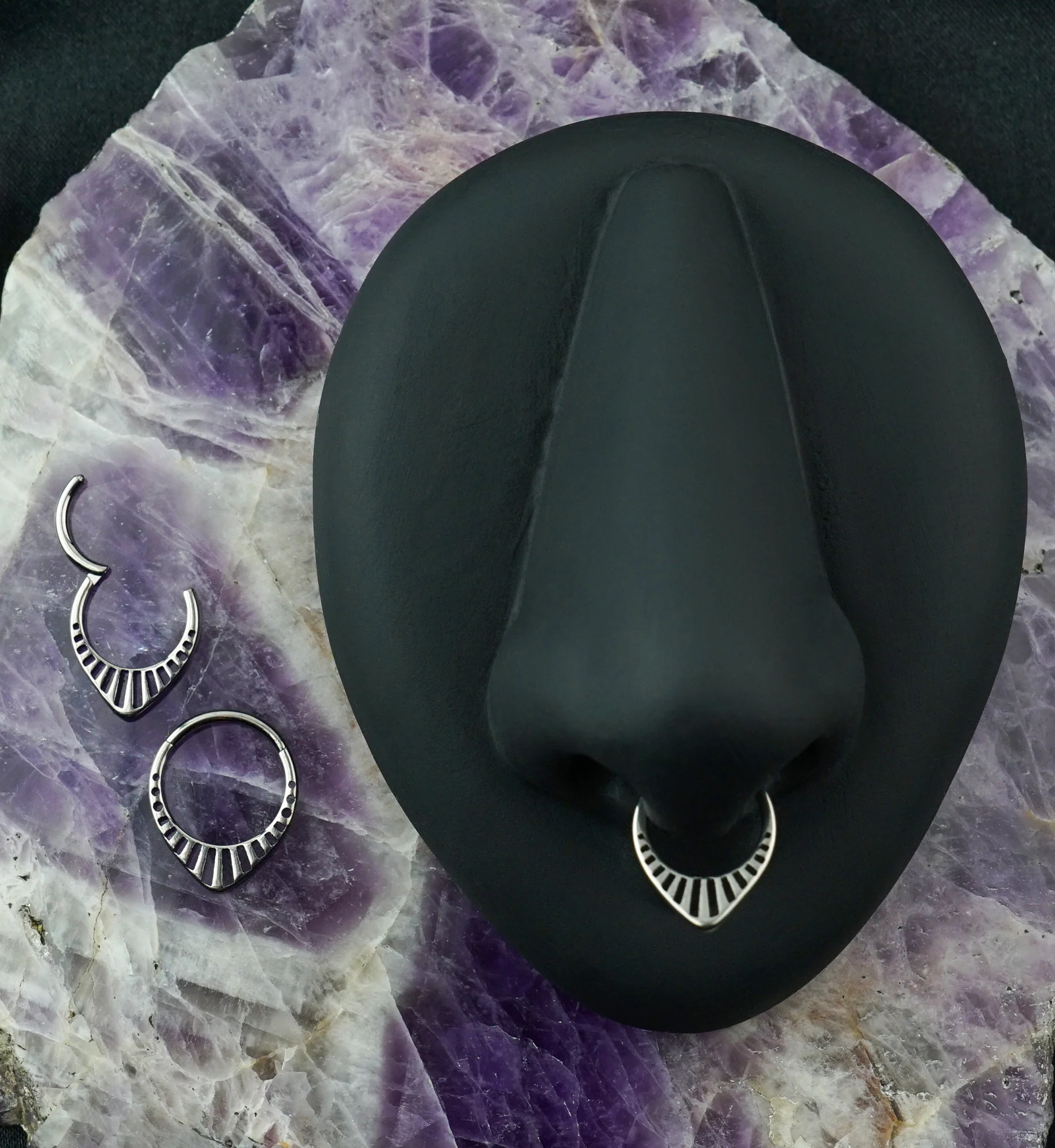 Point Grill Titanium Hinged Segment Ring - Image 2
