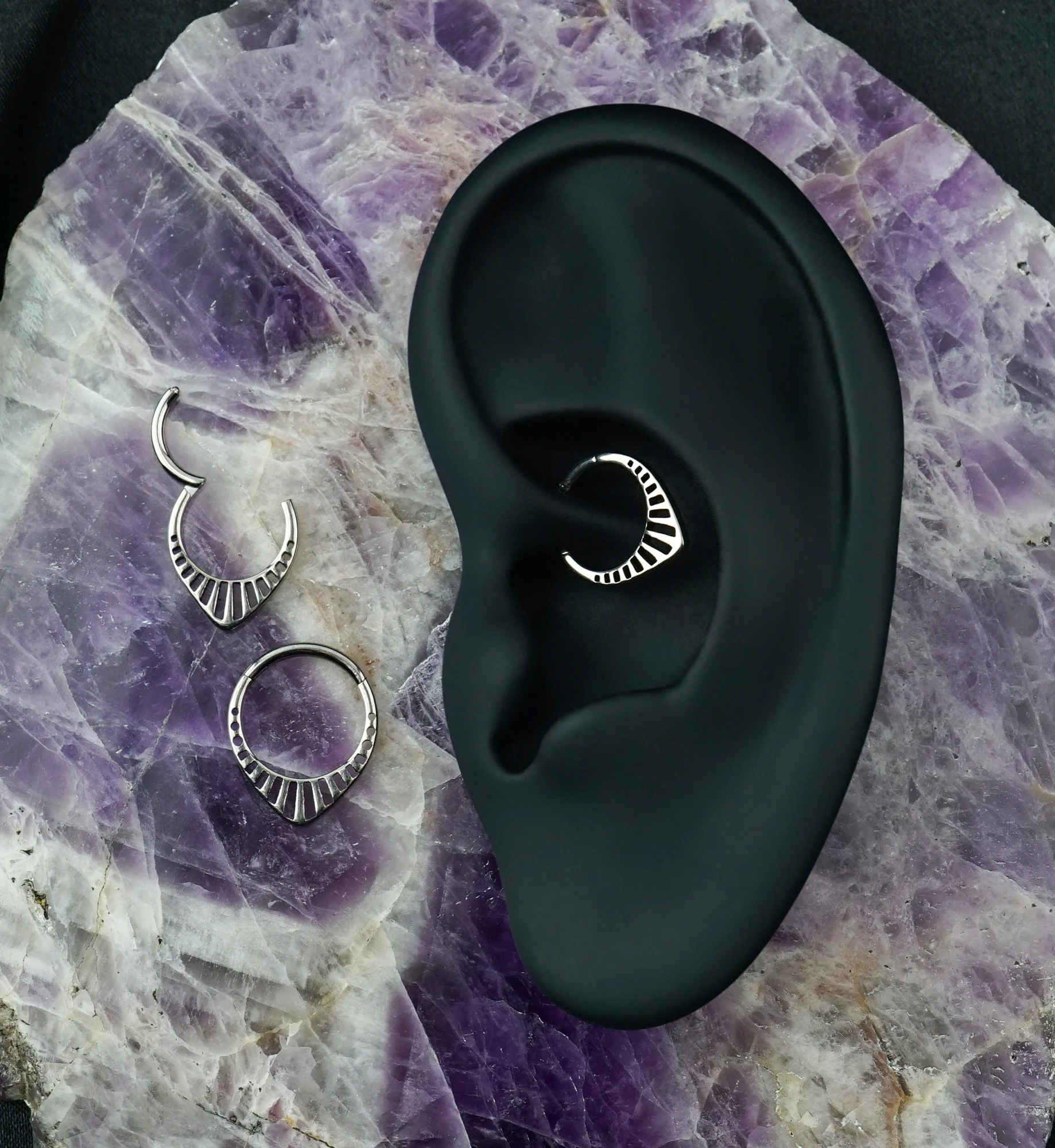 Point Grill Titanium Hinged Segment Ring - Image 3