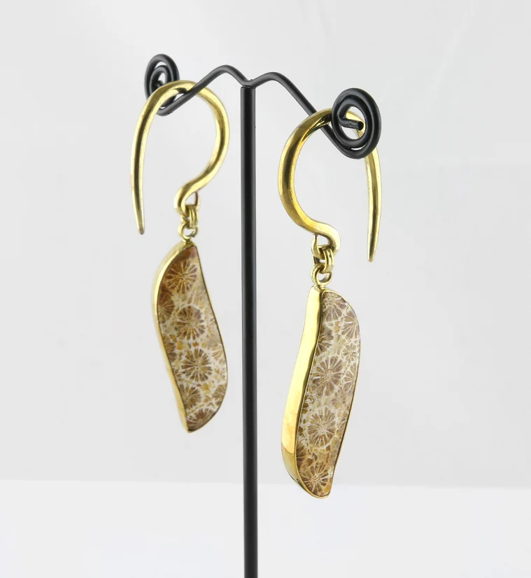 Prime Fossilized Coral Brass Hangers - Image 2