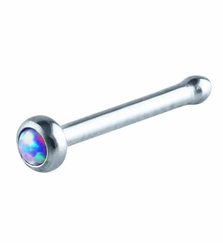 Purple Opalite Titanium Nosebone