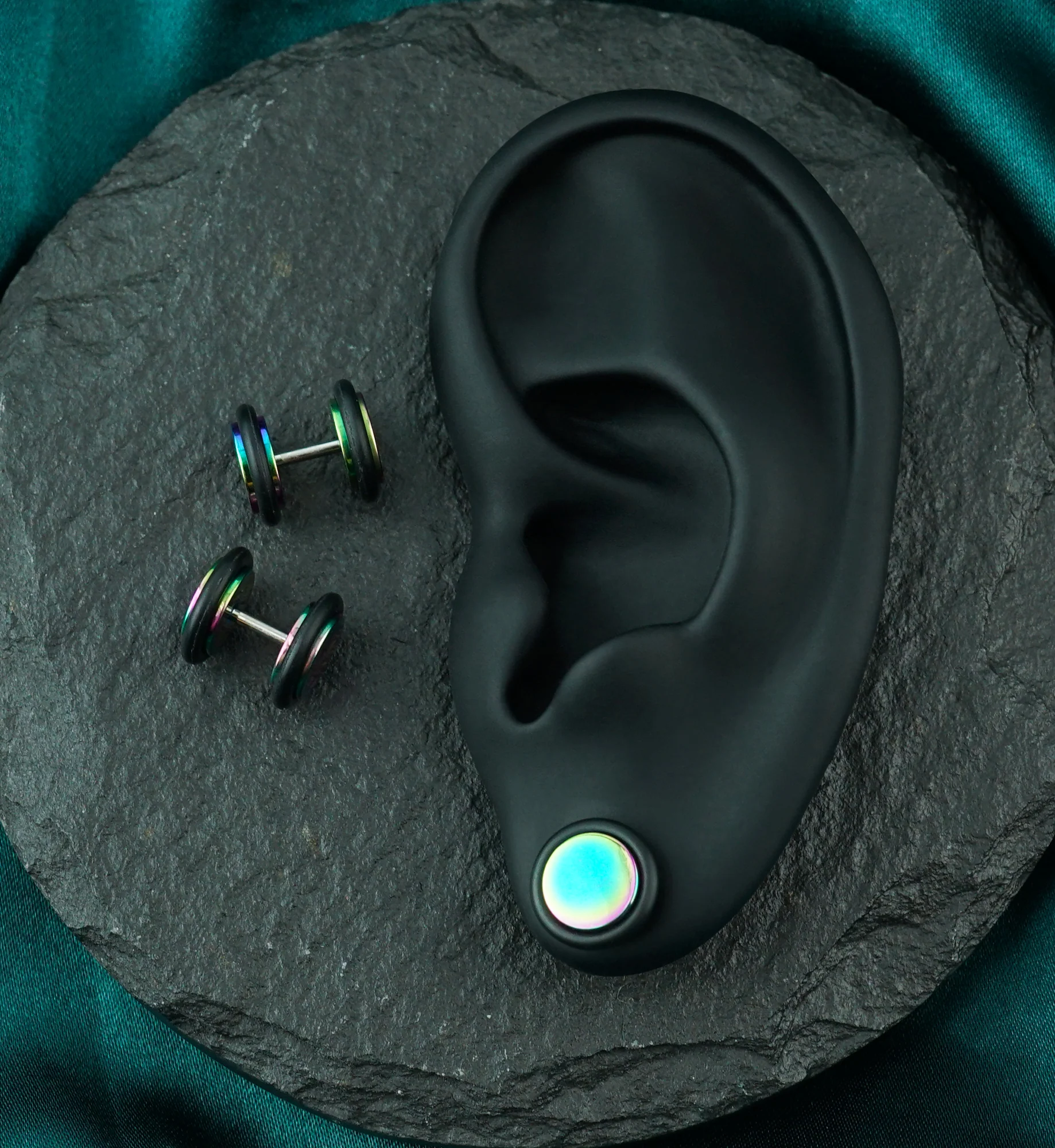 Rainbow Stainless Steel Fake Plugs - Image 2