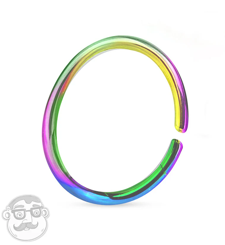 Rainbow Seamless Stainless Steel Hoop Ring - Image 2
