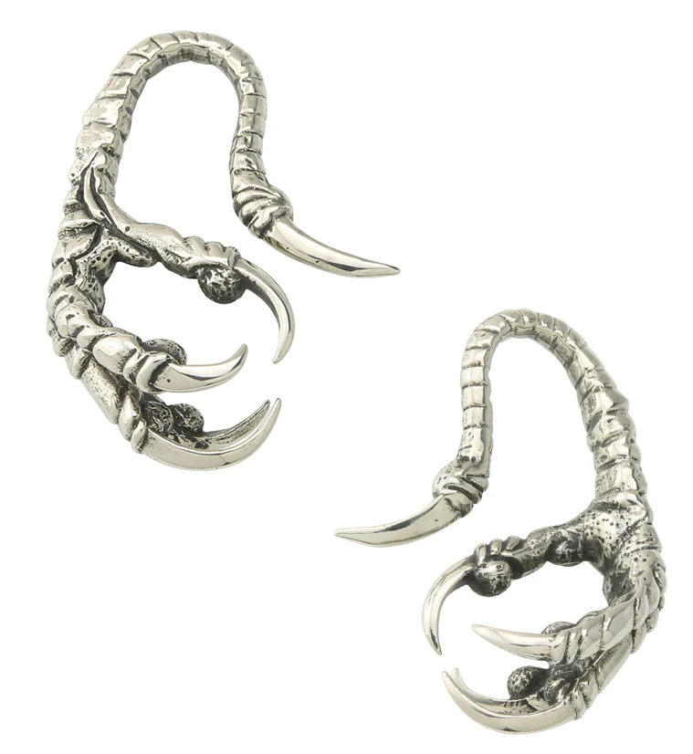 Raven Claw White Brass Ear Weights