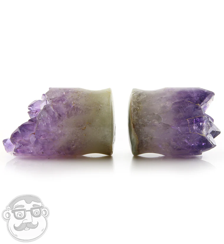 Raw Amethyst Plugs 1 Inch (25mm) LONGER - Image 2