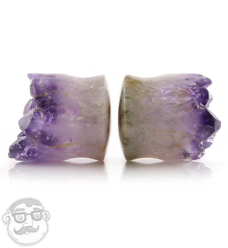 Raw Amethyst Plugs 1 Inch (25mm) LONGER v5 - Image 2