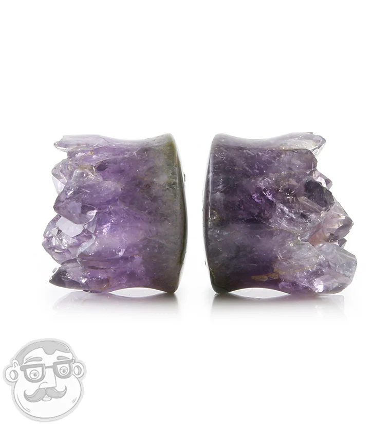 Raw Amethyst Plugs 1 Inch (25mm) Version 14 - Image 2