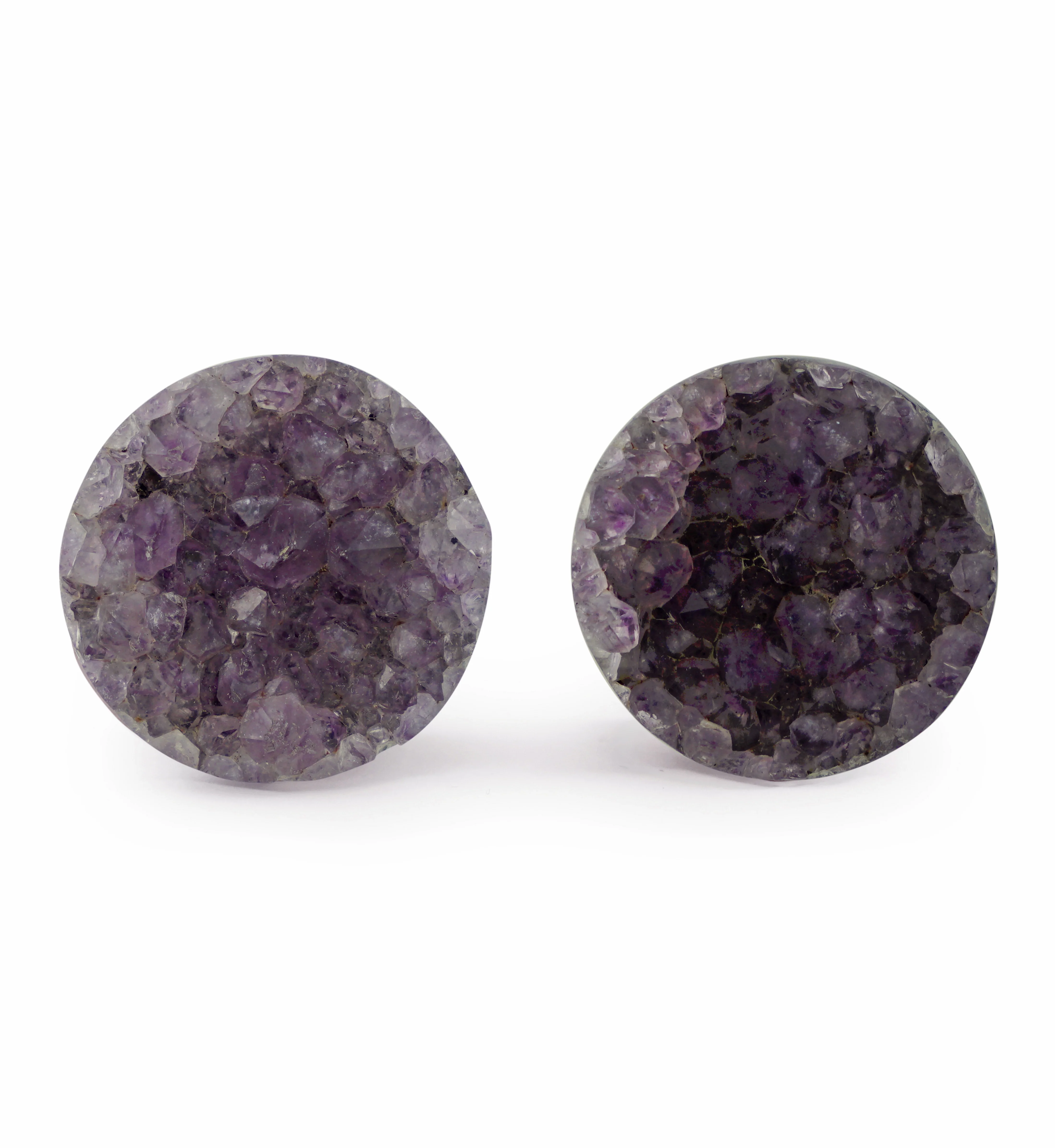 Raw Amethyst Plugs 1 Inch (25mm) Version 6 - Image 2