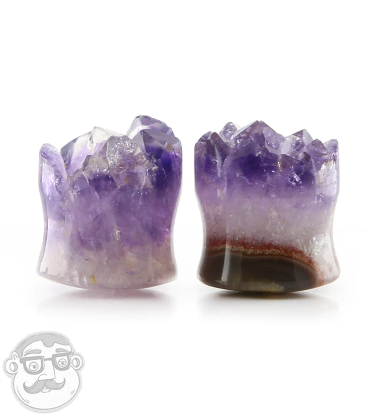 Raw Amethyst Plugs 3-4" (19mm) Version 14