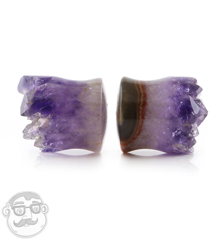 Raw Amethyst Plugs 3-4" (19mm) Version 14 - Image 2