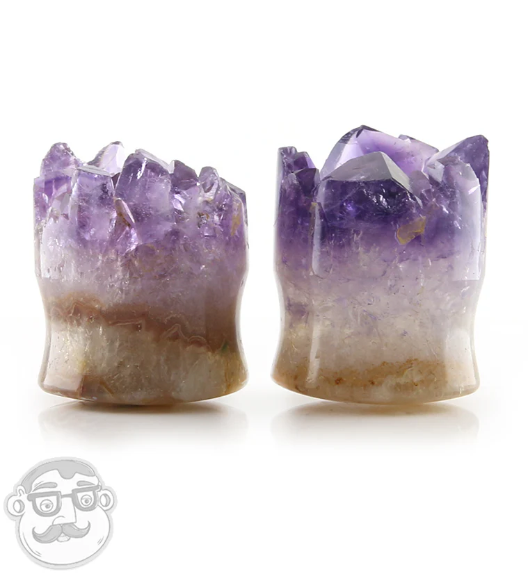 Raw Amethyst Plugs 7-8" (22mm) LONGER v2