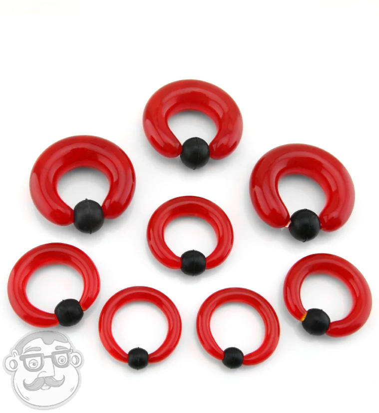 Red Glass Captive Ring - Image 2