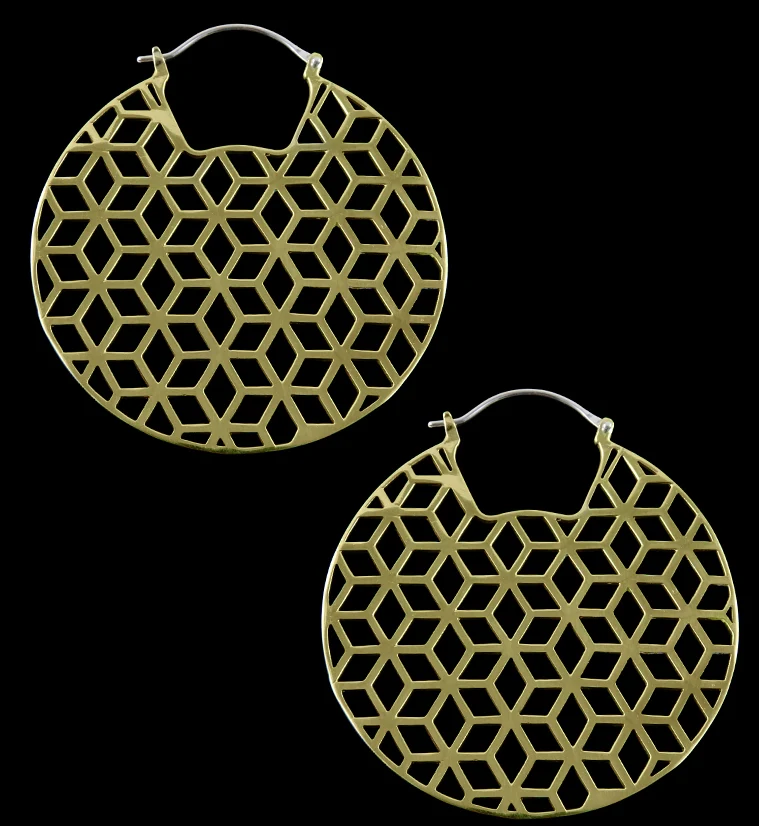 Rhombi Brass Earrings - Weights