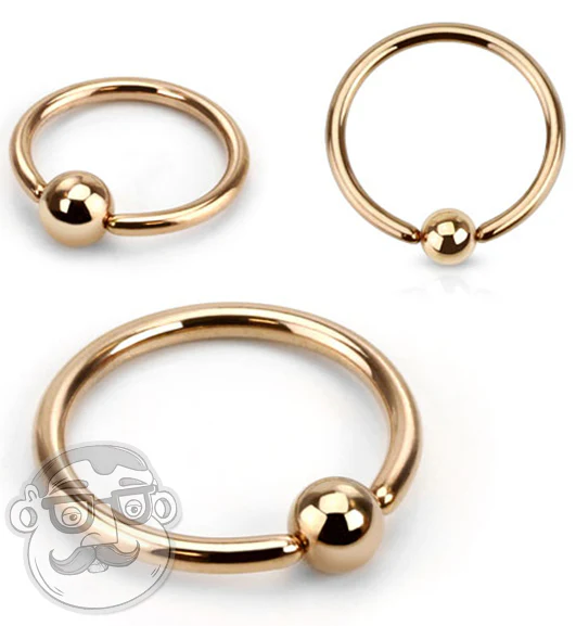 Rose Gold Captive Ring Stainless Steel - Image 3