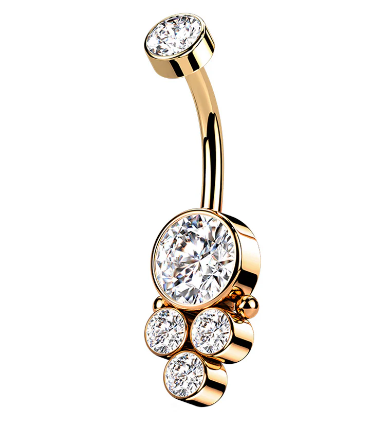 Rose Gold PVD Array Belly Button Ring