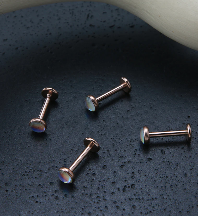 Rose Gold PVD Aura Labret Post - Image 2
