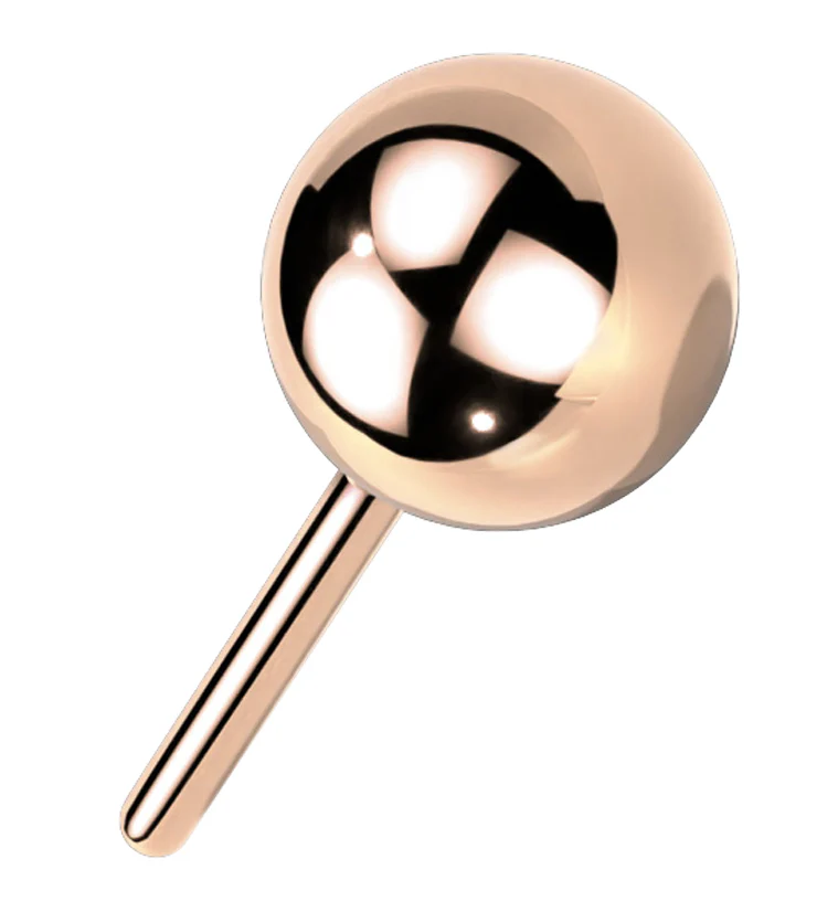 Rose Gold PVD Ball Titanium Threadless Top