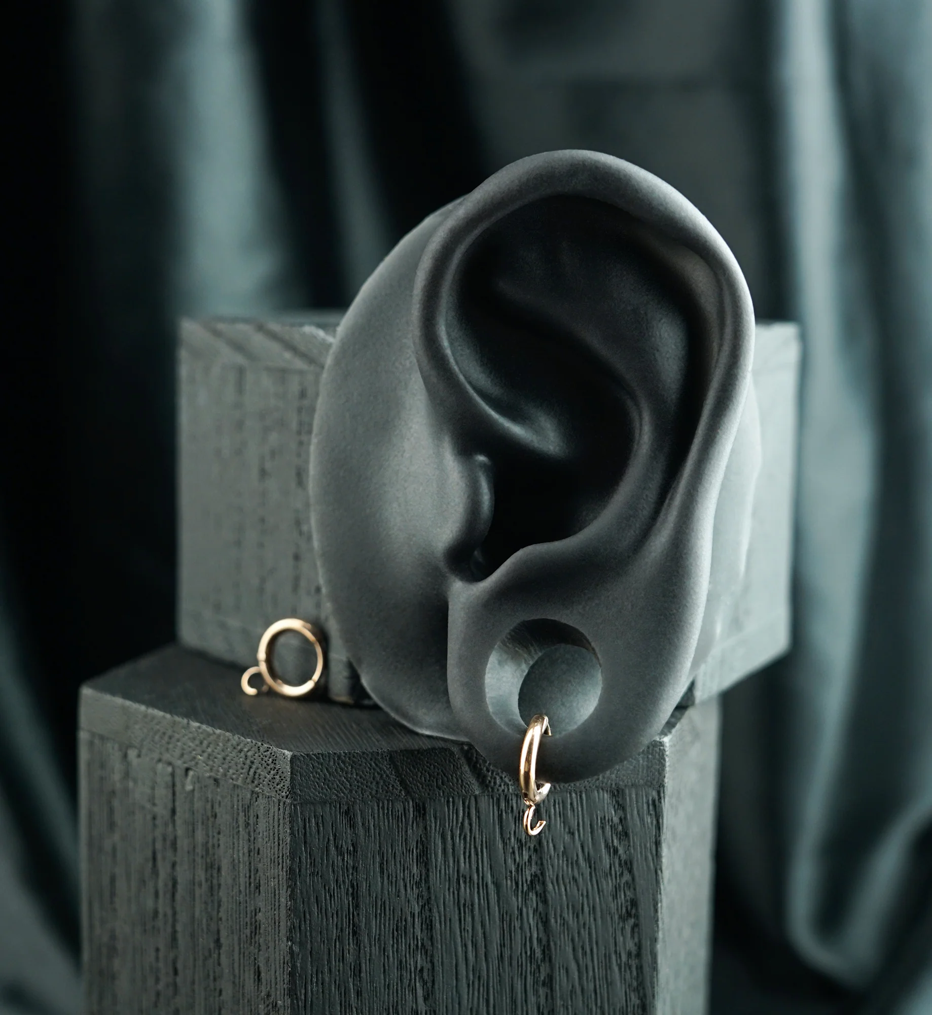 Rose Gold PVD Custom Stainless Steel Hinged Hoop Huggie Earrings - Image 2