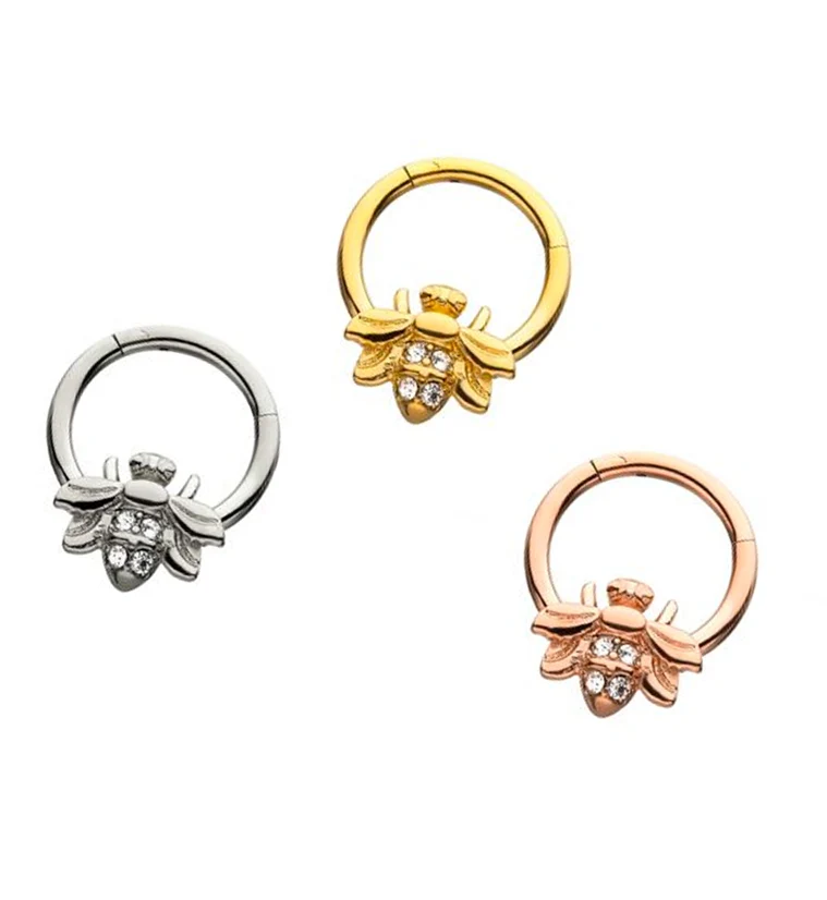 Rose Gold PVD Honey Bee Hinged Segment Ring - Image 2