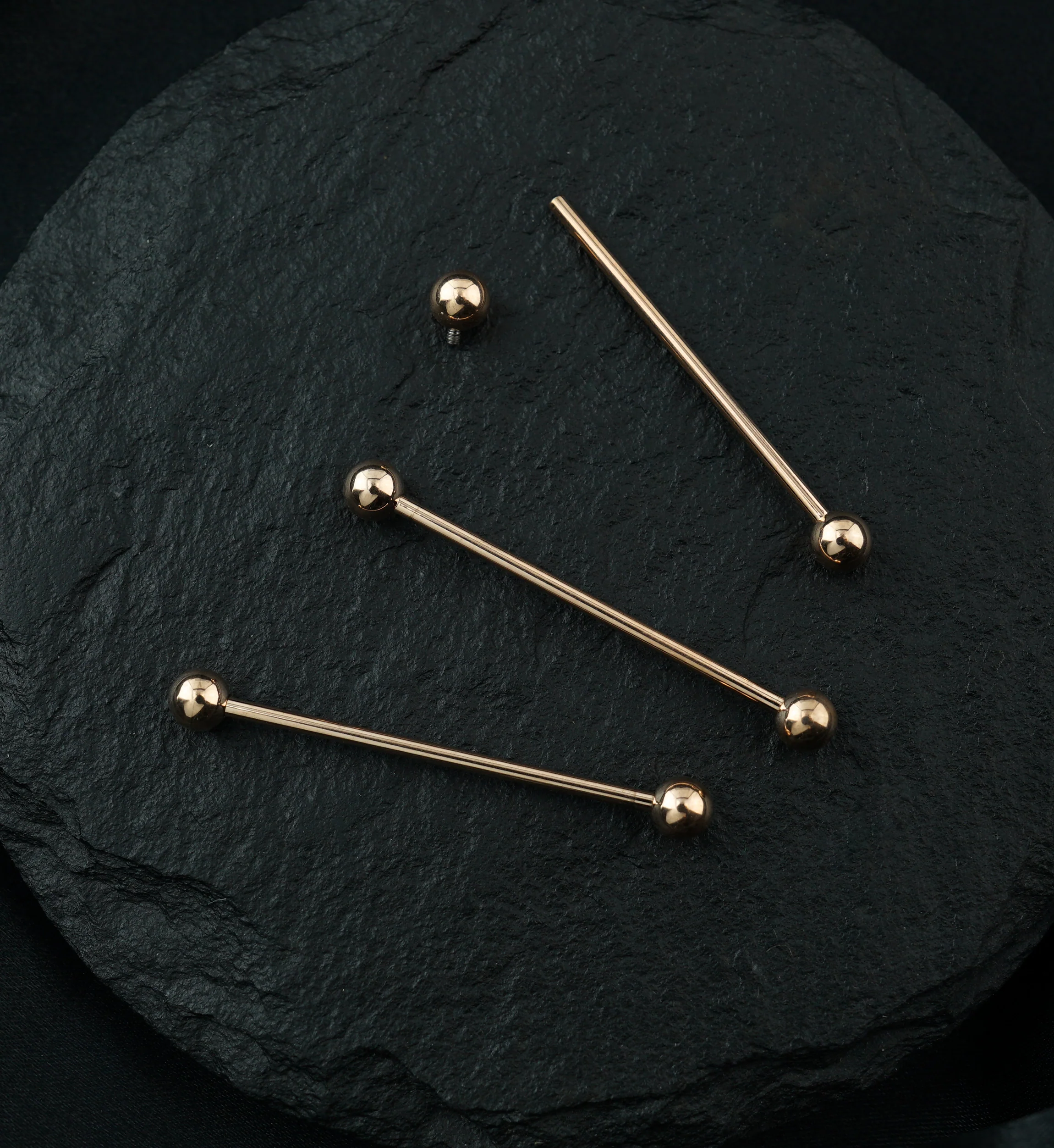 Rose Gold PVD Titanium Barbell - Image 2