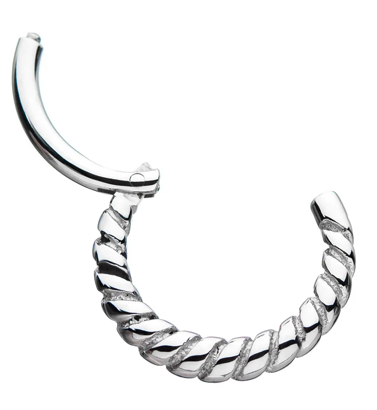 Rose Gold PVD Twine Hinged Segment Ring - Image 2