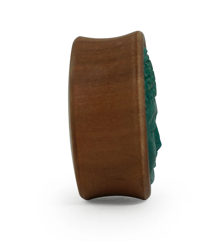 Saba Wood Plugs With Buddha Stone Inlay - Image 8
