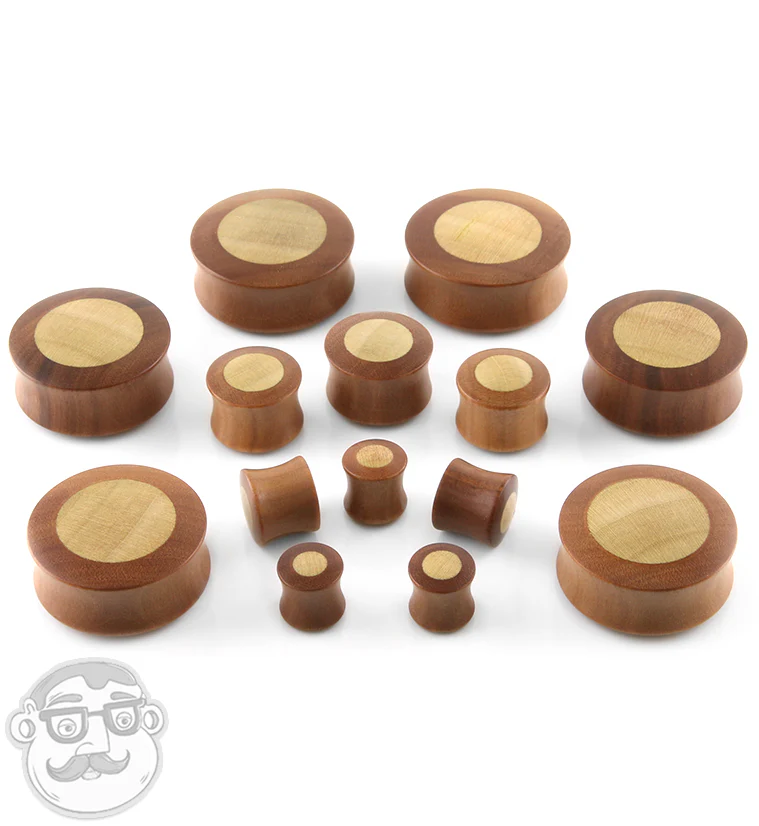 Saba Wood Plugs With Crocodile Wood Inlay - Image 2