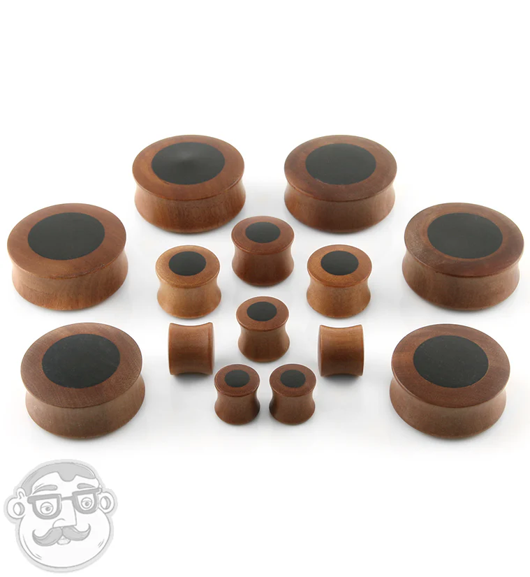 Saba Wood Plugs With Sono Wood Inlay - Image 2
