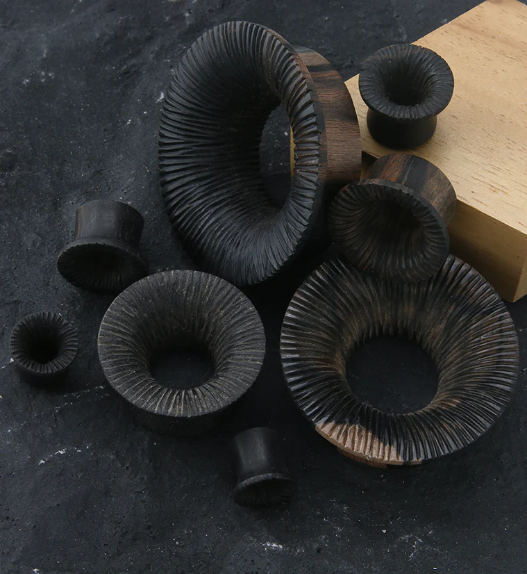Score Areng Wood Mayan Flare Tunnel Plugs - Image 2