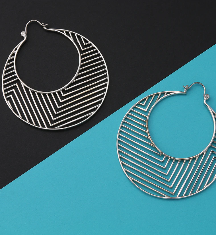 Silver Channel Titanium Hangers - Earrings - Image 2