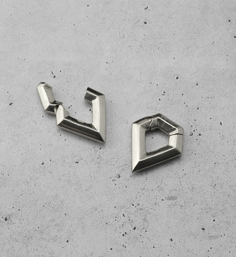 Silver Dash Hinged Ear Weights - Image 2