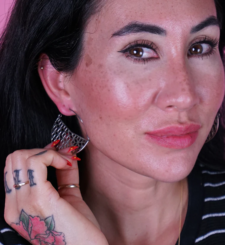 Silver Rhombille Titanium Hangers - Earrings - Image 2