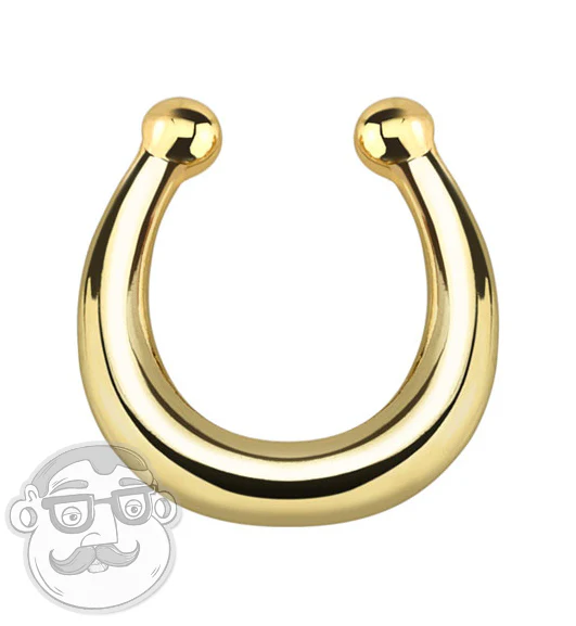 Simple Gold PVD Fake Septum Clicker Ring