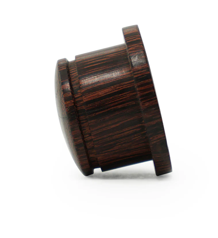 Single Flare Dark Tamarind Wood Plugs with Triple Target Inlay - Image 4