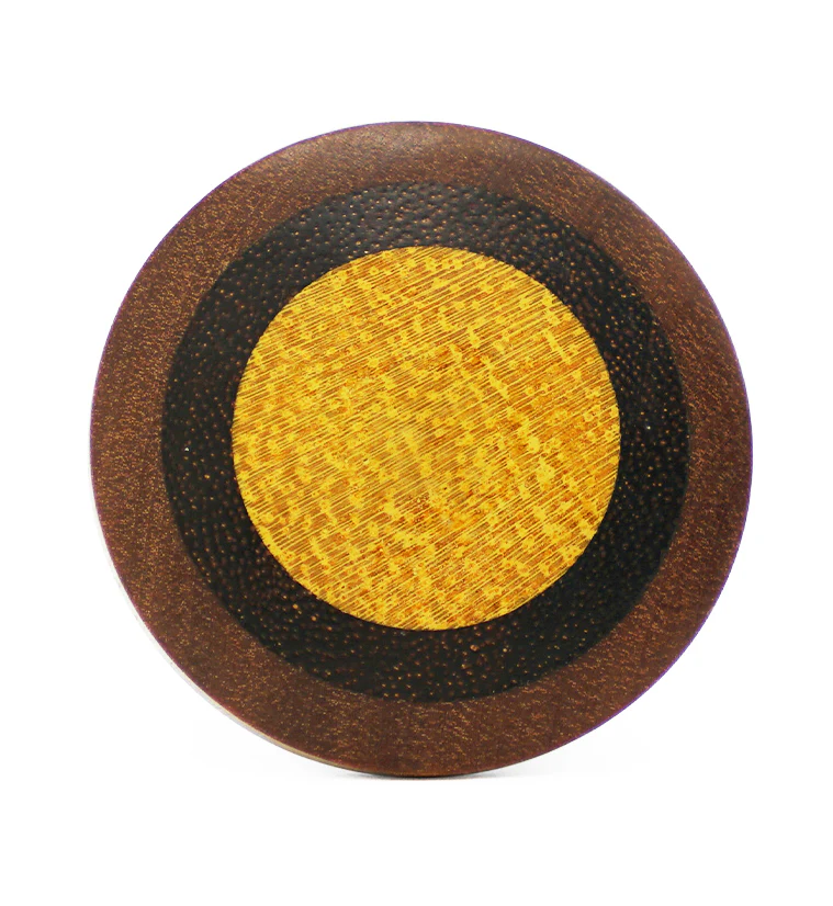 Single Flare Saba Wood Plugs with Areng & Jackfruit Inlay - Image 3