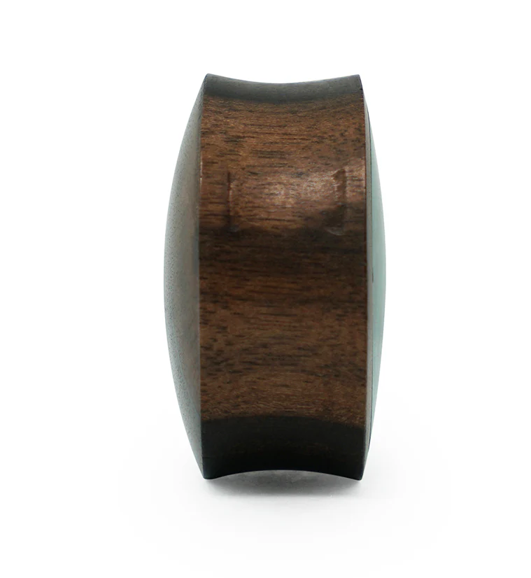 Areng Wood Plugs With Green Resin Inlay - Image 5