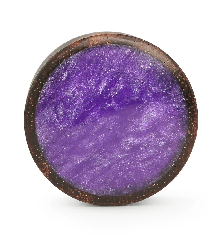 Sono Wood Plugs With Purple Resin Inlay - Image 3