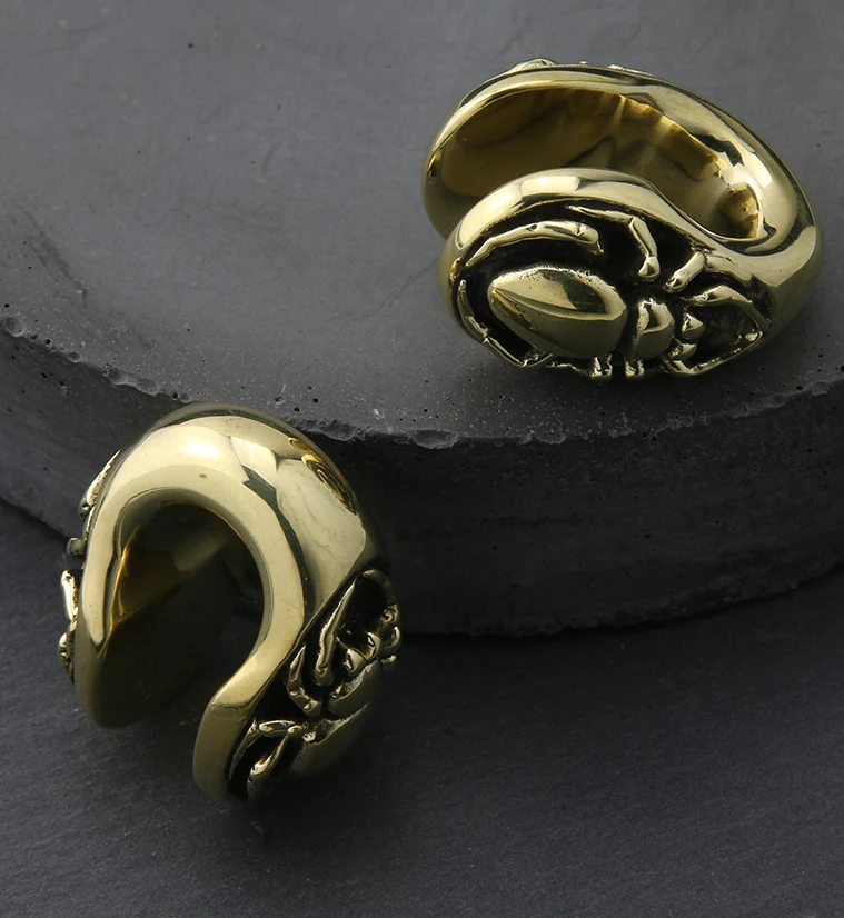 Spider Keyhole Brass Ear Weights - Image 2