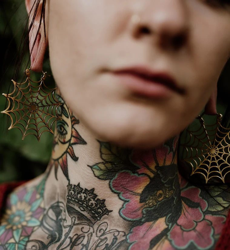 Spiderweb Brass Ear Weights - Image 5