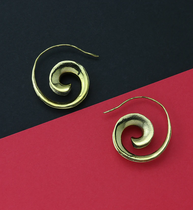 Spiral Brass Hangers / Earrings - Image 2